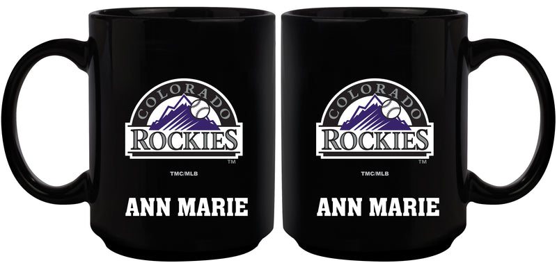 15oz Black Personalized Ceramic Mug | Colorado Rockies Colorado Rockies, CRK, CurrentProduct, Drinkware_category_All, Engraved, MLB, Personalized_Personalized 194207502211 $21.86