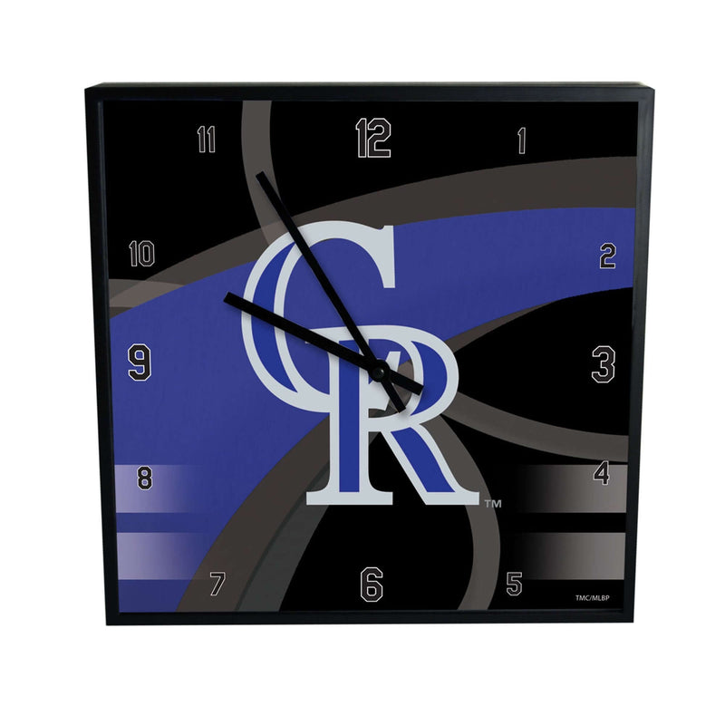 12 Inch Square Carbon Fiber Clock | Colorado Rockies Colorado Rockies, CRK, MLB, OldProduct 687746320458 $25