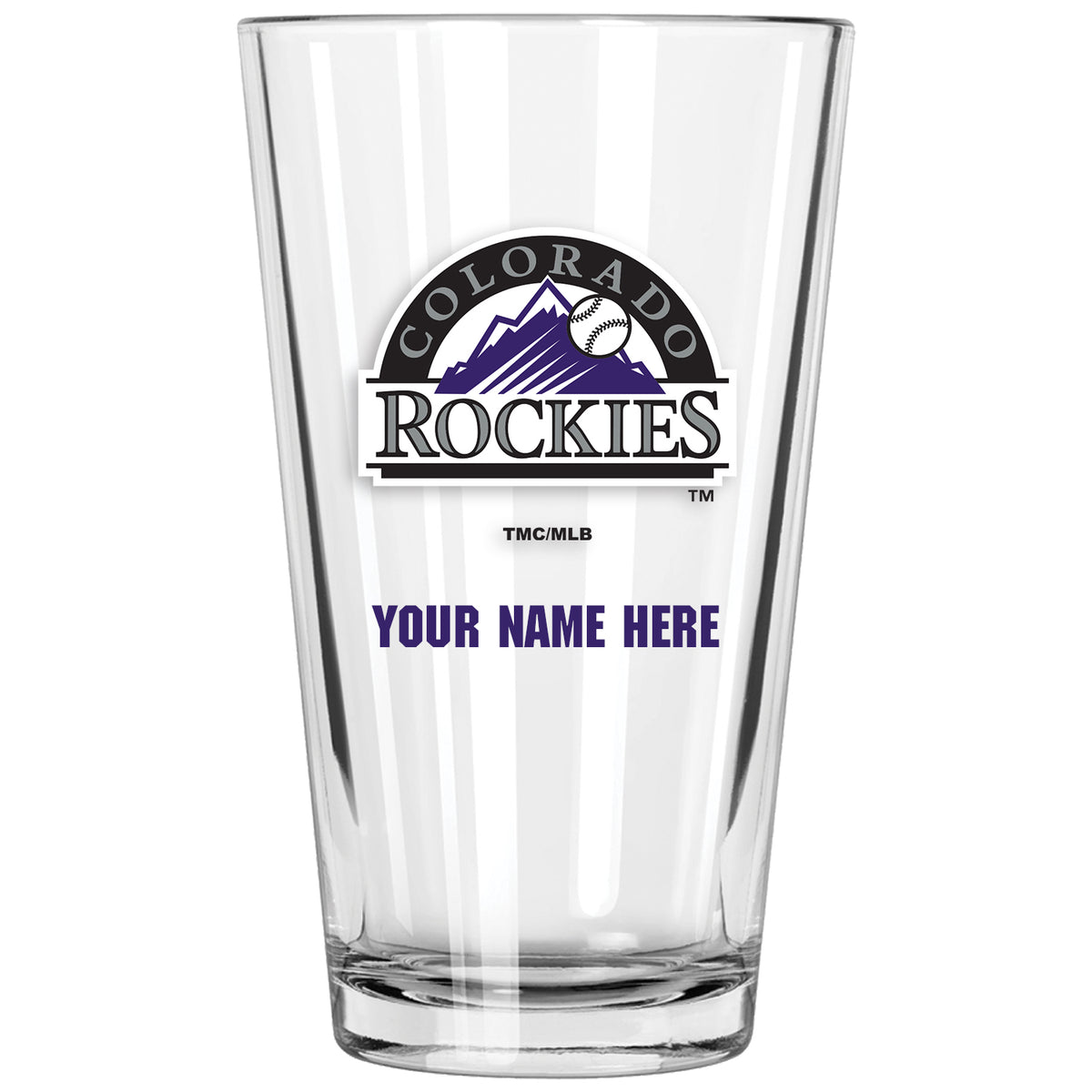 17oz Personalized Pint Glass | Colorado Rockies