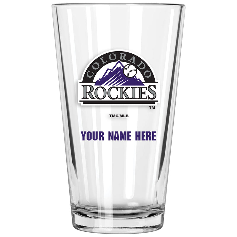 17oz Personalized Pint Glass | Colorado Rockies