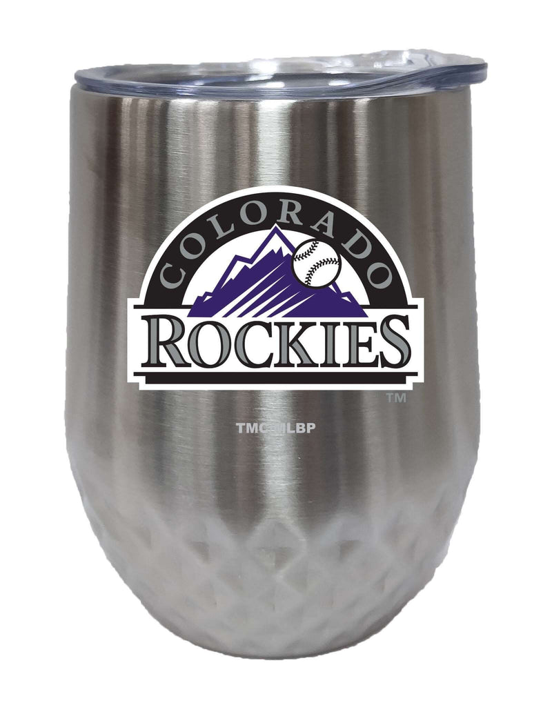 12oz Stainless Steel Stemless Diamond Tumbler | Colorado Rockies Colorado Rockies, CRK, CurrentProduct, Drinkware_category_All, MLB 888966673199 $28.49