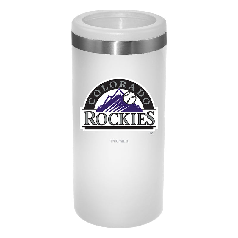 12oz White Slim Can Holder | Colorado Rockies