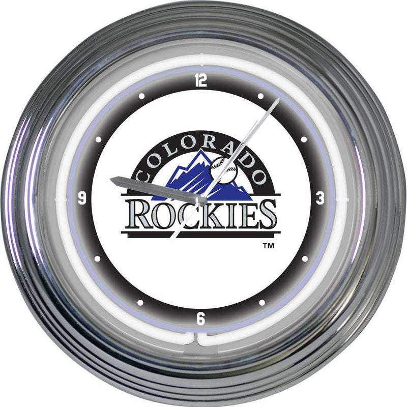 15 Inch Neon Clock | Colorado Rockies Colorado Rockies, CRK, CurrentProduct, Home & Office_category_All, MLB 687746459257 $87.99