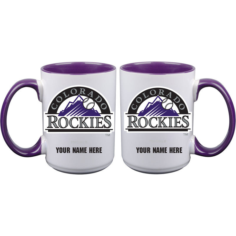 15oz Inner Color Personalized Ceramic Mug | Colorado Rockies 2790PER, Colorado Rockies, CRK, CurrentProduct, Drinkware_category_All, MLB, Personalized_Personalized  $27.99