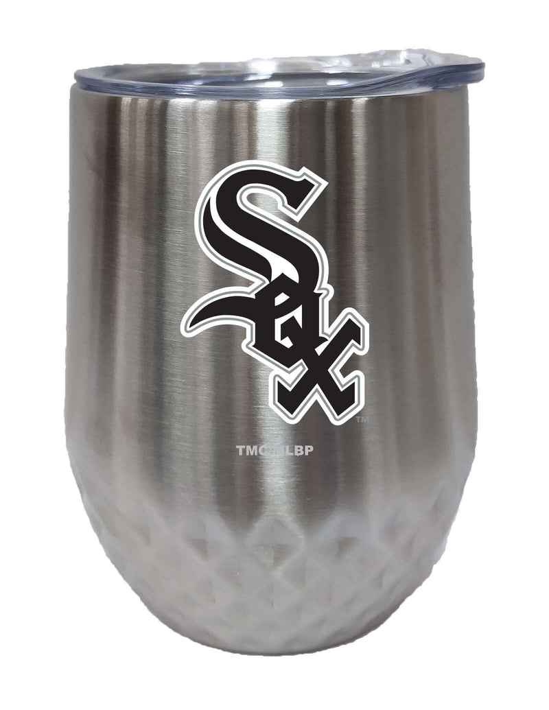 12oz Stainless Steel  Stemless Diamond Tumbler White | Chicago Chicago White Sox, CurrentProduct, CWS, Drinkware_category_All, MLB 888966673267 $28.49