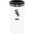 12oz Personalized White Stainless Steel Slim Can Holder | Chicago White Sox