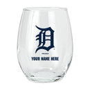 15oz Personalized Stemless Glass | Detroit Tigers