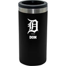 12oz Personalized Black Stainless Steel Slim Can Holder | Detroit Tigers