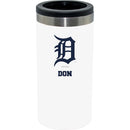 12oz Personalized White Stainless Steel Slim Can Holder | Detroit Tigers