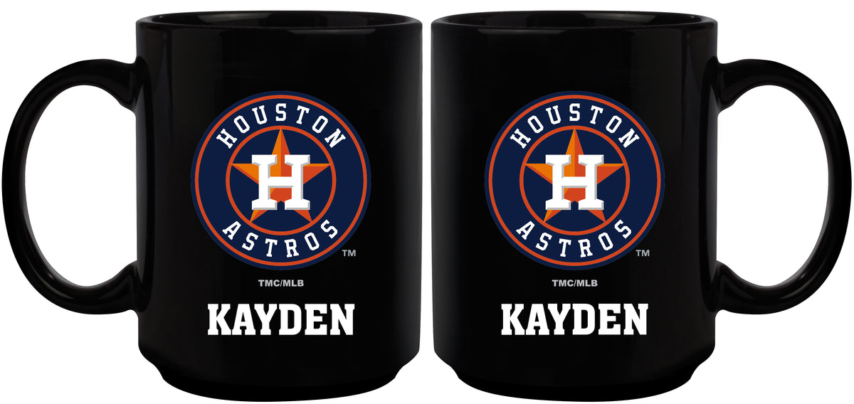 15oz Black Personalized Ceramic Mug | Houston Astros CurrentProduct, Drinkware_category_All, Engraved, HAS, Houston Astros, MLB, Personalized_Personalized 194207502242 $21.86