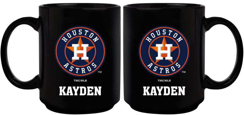 15oz Black Personalized Ceramic Mug | Houston Astros CurrentProduct, Drinkware_category_All, Engraved, HAS, Houston Astros, MLB, Personalized_Personalized 194207502242 $21.86