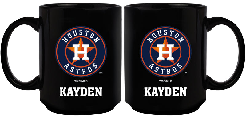 15oz Black Personalized Ceramic Mug | Houston Astros CurrentProduct, Drinkware_category_All, Engraved, HAS, Houston Astros, MLB, Personalized_Personalized 194207502242 $21.86