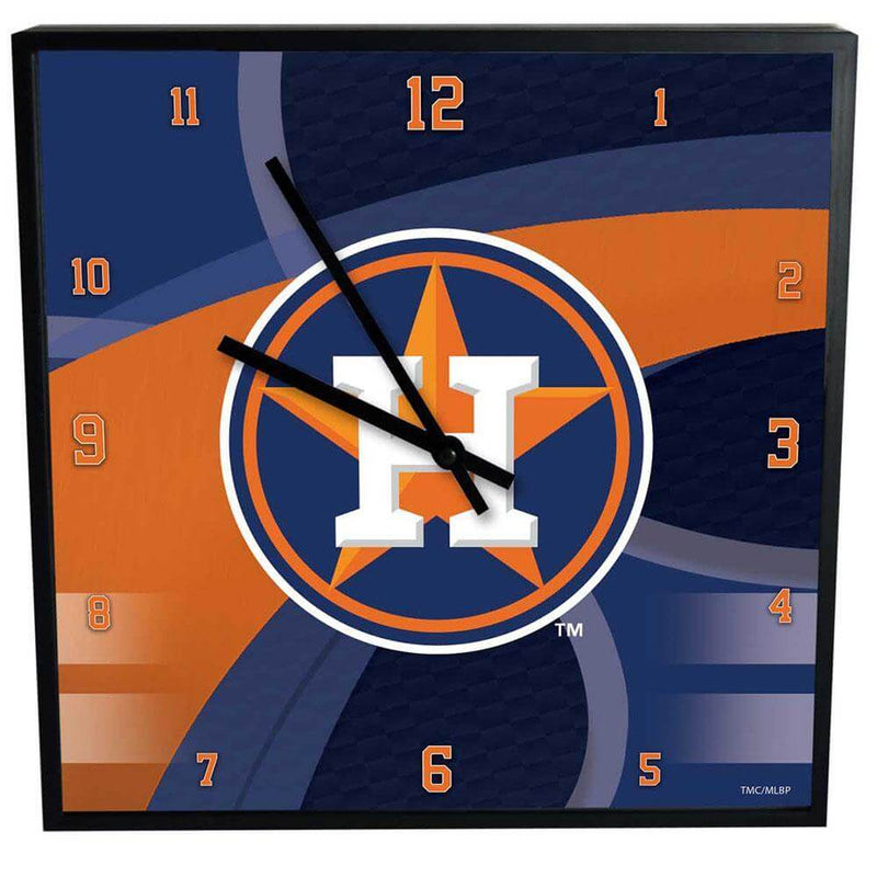 12 Inch Square Carbon Fiber Clock | Houston Astros HAS, Houston Astros, MLB, OldProduct 687746320489 $25