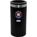 12oz Personalized Black Stainless Steel Slim Can Holder | Houston Astros