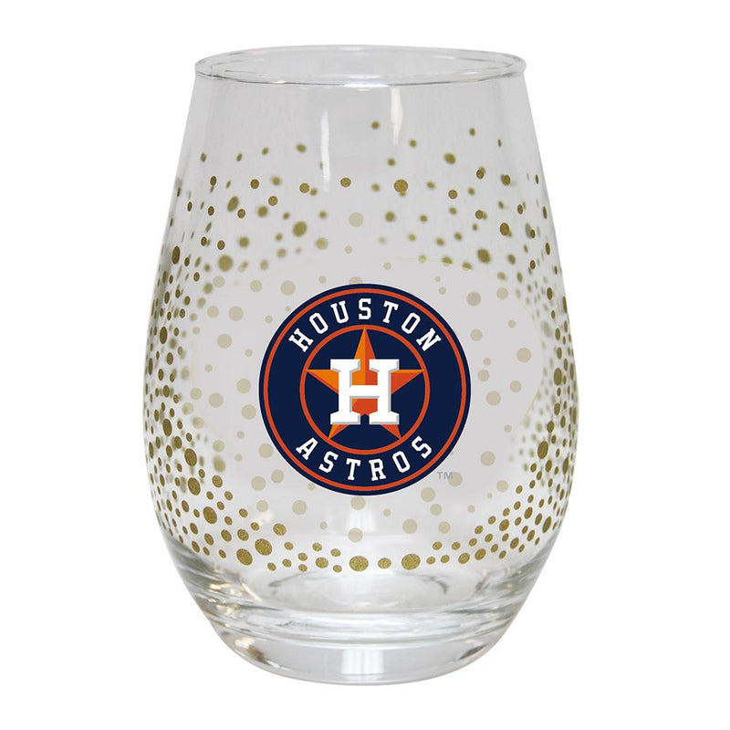 15oz Glitter Stemless Wine Gls ASTROS HAS, Houston Astros, MLB, OldProduct 888966965348 $14
