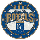 12 Inch Art Glass Clock | Kansas City Royals CurrentProduct, Home & Office_category_All, Kansas City Royals, KCR, MLB 687746446158 $38.49