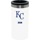 12oz Personalized White Stainless Steel Slim Can Holder | Kansas City Royals