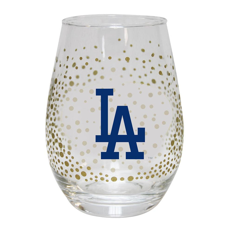 15oz Glitter Stemless Wine Gls DODGERS LAD, Los Angeles Dodgers, MLB, OldProduct 888966965362 $14