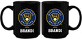 15oz Black Personalized Ceramic Mug | Milwaukee Brewers CurrentProduct, Drinkware_category_All, Engraved, MBR, Milwaukee Brewers, MLB, Personalized_Personalized 194207502273 $21.86