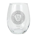 15oz Etched Stemless Tumbler | Milwaukee Brewers CurrentProduct, Drinkware_category_All, MBR, Milwaukee Brewers, MLB 194207265642 $12.49