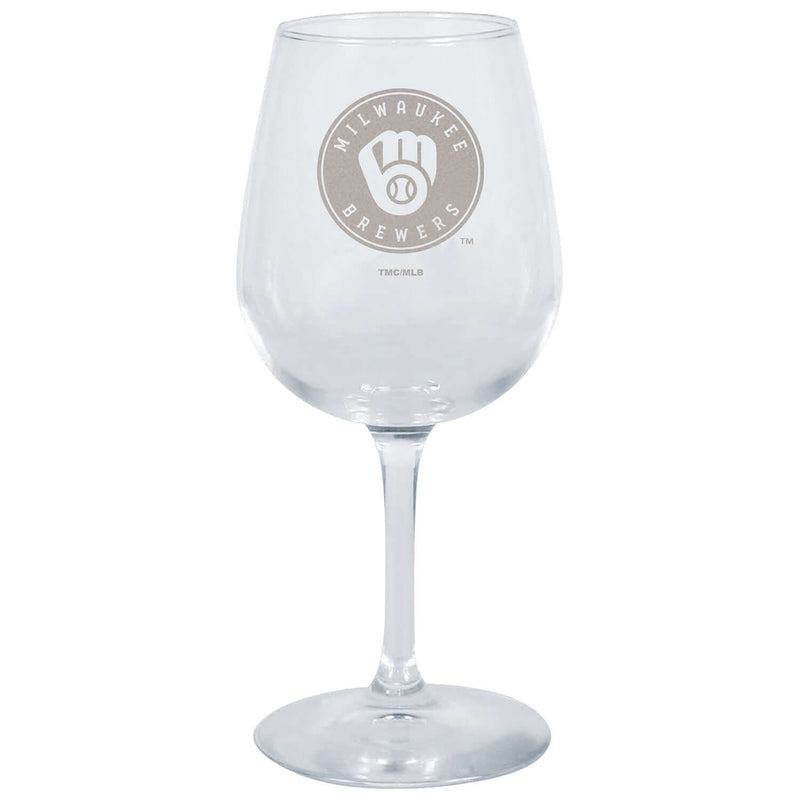 12.75oz Stemmed Wine Glass | Milwaukee Brewers CurrentProduct, Drinkware_category_All, MBR, Milwaukee Brewers, MLB 194207629505 $13.99
