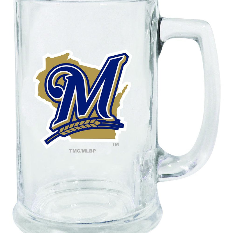 15oz Decal Glass Stein | Milwaukee Brewers MBR, Milwaukee Brewers, MLB, OldProduct 888966783324 $13
