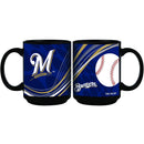 15oz Dynamic Style Black Mug | Milwaukee Brewers CurrentProduct, Drinkware_category_All, MBR, Milwaukee Brewers, MLB 888966972902 $15.49