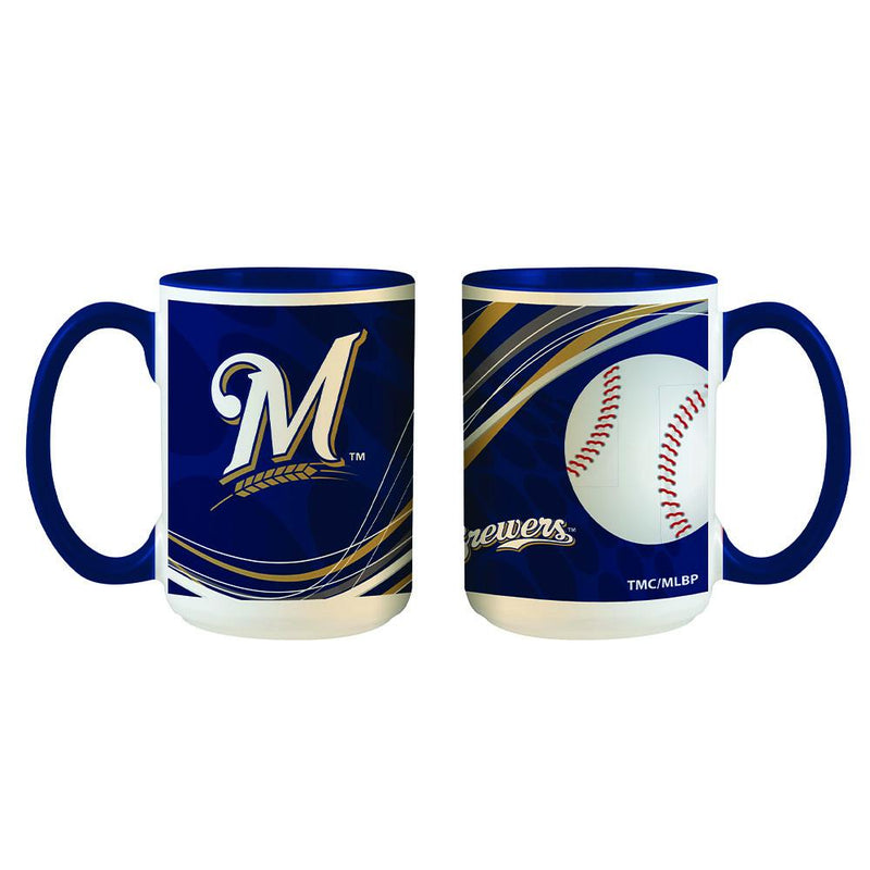 15oz Dynamic Inner Color Mug | Milwaukee Brewers MBR, Milwaukee Brewers, MLB, OldProduct 888966093430 $14