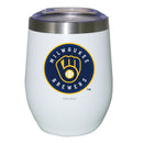 12oz White Stainless Steel Stemless Tumbler | Milwaukee Brewers CurrentProduct, Drinkware_category_All, MBR, Milwaukee Brewers, MLB 194207625095 $27.49
