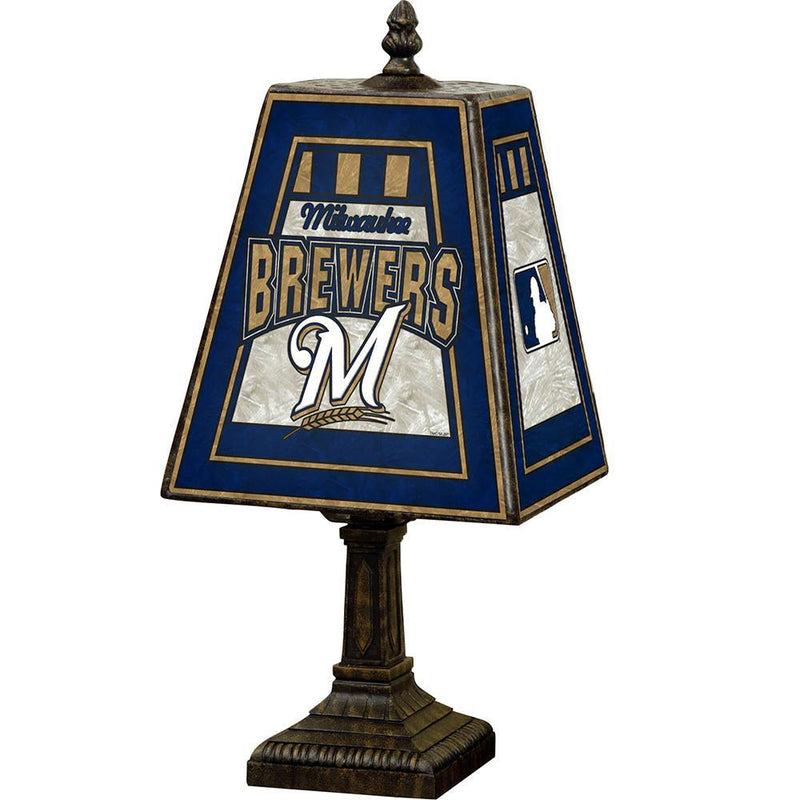 14 Inch Art Glass Table Lamp | Milwaukee Brewers CurrentProduct, Home & Office_category_All, Home & Office_category_Lighting, MBR, Milwaukee Brewers, MLB 687746444994 $98.99