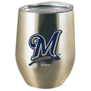 12oz Stainless Steel Stemless Tumbler w/Lid | Milwaukee Brewers CurrentProduct, Drinkware_category_All, MBR, Milwaukee Brewers, MLB 888966599550 $21.99