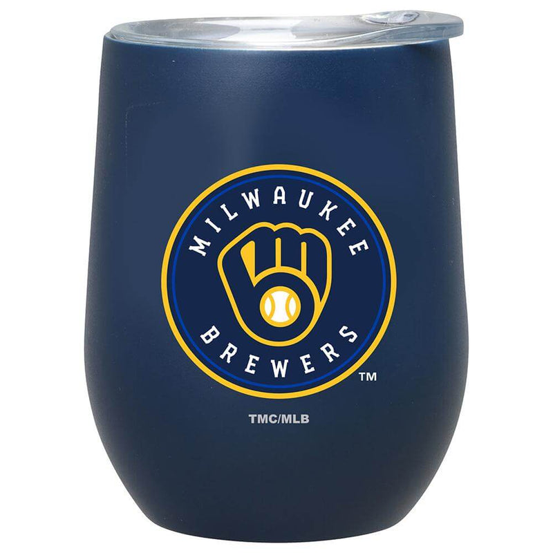 12oz Matte Stainless Steel Stemless Tumbler | Brewers CurrentProduct, Drinkware_category_All, MBR, Milwaukee Brewers, MLB 194207377123 $32.99
