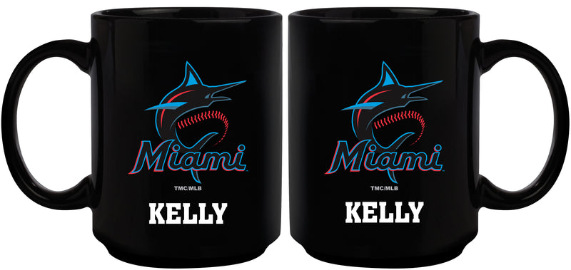 15oz Black Personalized Ceramic Mug | Miami Marlins CurrentProduct, Drinkware_category_All, Engraved, Miami Marlins, MLB, MMA, Personalized_Personalized 194207502280 $21.86
