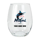 15oz Personalized Stemless Glass | Miami Marlins