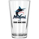 17oz Personalized Pint Glass | Miami Marlins