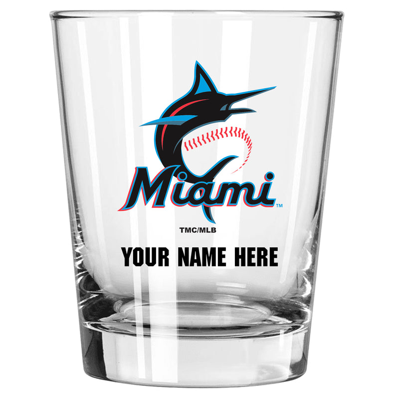 15oz Personalized Stemless Glass | Miami Marlins