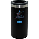 12oz Personalized Black Stainless Steel Slim Can Holder | Miami Marlins