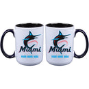 15oz Inner Color Personalized Ceramic Mug | Miami Marlins 2790PER, CurrentProduct, Drinkware_category_All, Miami Marlins, MLB, MMA, Personalized_Personalized  $27.99