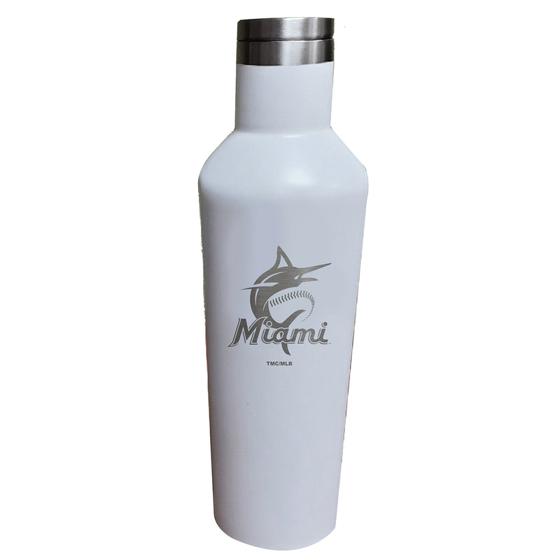 17oz White Etched Infinity Bottle | Miami Marlins