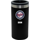 12oz Personalized Black Stainless Steel Slim Can Holder | Minnesota Twins