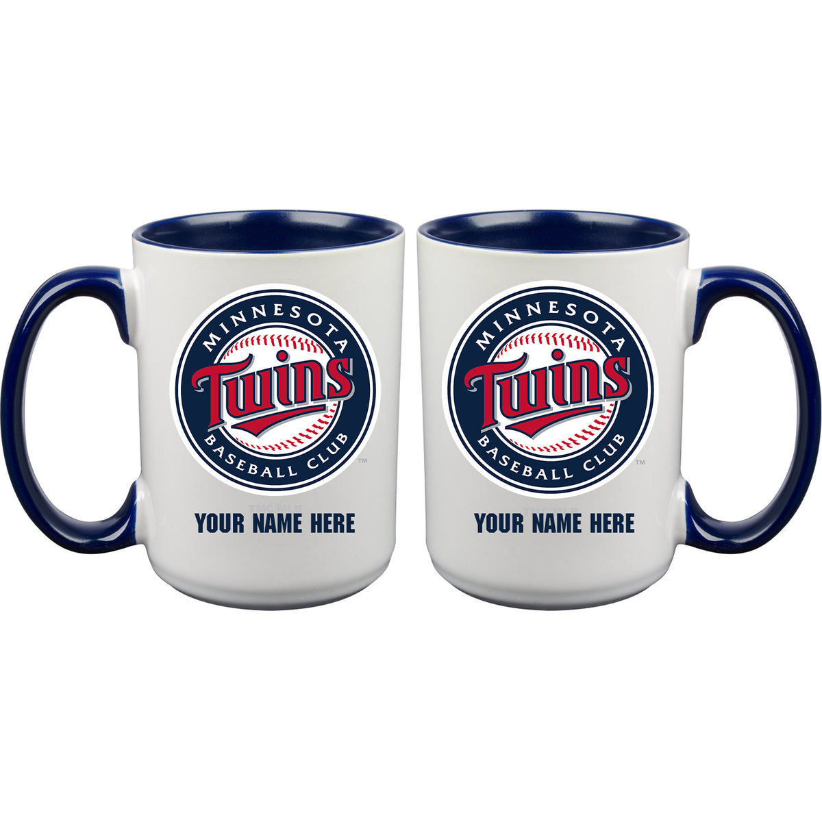 15oz Inner Color Personalized Ceramic Mug | Minnesota Twins 2790PER, CurrentProduct, Drinkware_category_All, Minnesota Twins, MLB, MTW, Personalized_Personalized  $27.99
