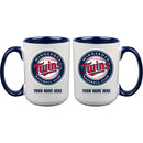 15oz Inner Color Personalized Ceramic Mug | Minnesota Twins 2790PER, CurrentProduct, Drinkware_category_All, Minnesota Twins, MLB, MTW, Personalized_Personalized  $27.99