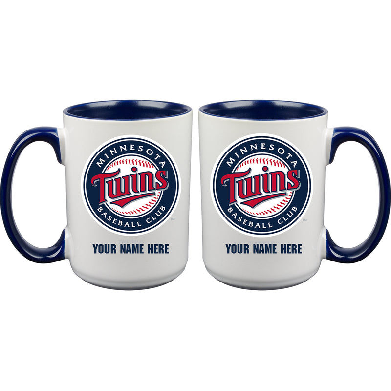 15oz Inner Color Personalized Ceramic Mug | Minnesota Twins 2790PER, CurrentProduct, Drinkware_category_All, Minnesota Twins, MLB, MTW, Personalized_Personalized  $27.99