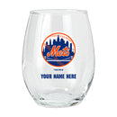 15oz Personalized Stemless Glass | New York Mets