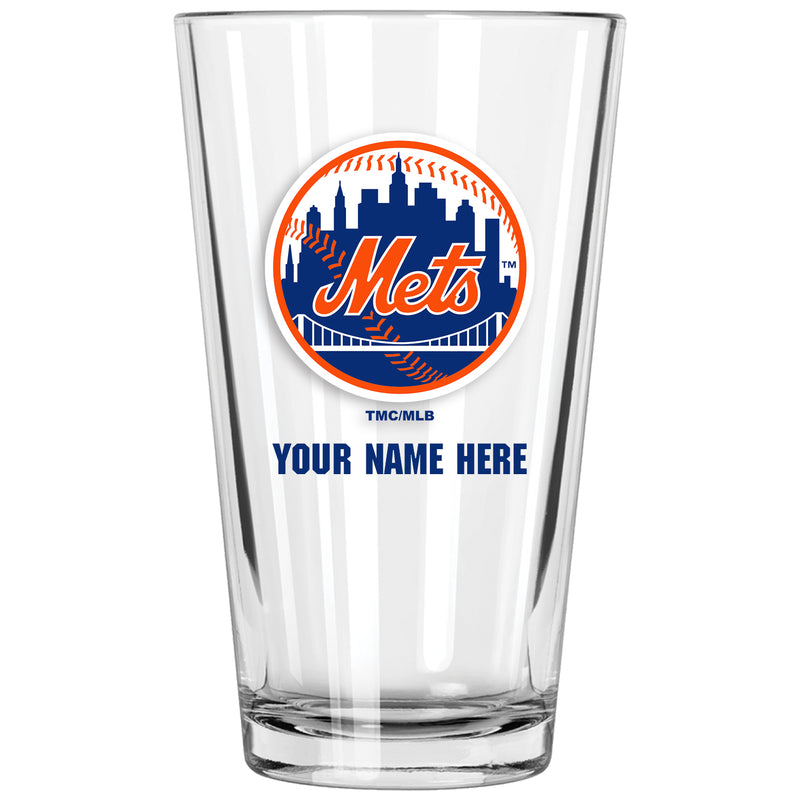 17oz Personalized Pint Glass | New York Mets