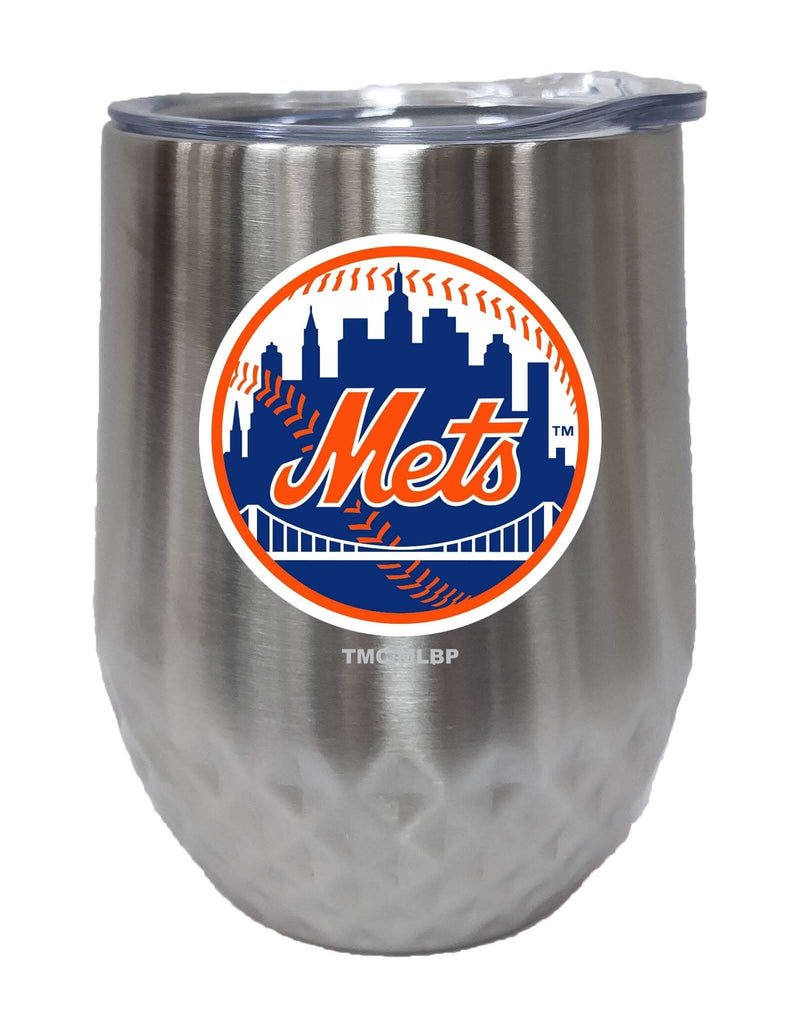 12oz Stainless Steel Stemless Diamond Tumbler | New York Mets CurrentProduct, Drinkware_category_All, MLB, New York Mets, NYM 888966673823 $28.49