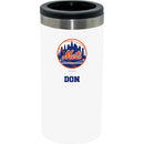 12oz Personalized White Stainless Steel Slim Can Holder | New York Mets