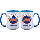 15oz Inner Color Personalized Ceramic Mug | New York Mets 2790PER, CurrentProduct, Drinkware_category_All, MLB, New York Mets, NYM, Personalized_Personalized  $27.99