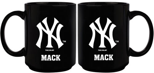15oz Black Personalized Ceramic Mug | New York Yankees CurrentProduct, Drinkware_category_All, Engraved, MLB, New York Yankees, NYY, Personalized_Personalized 194207502310 $21.86