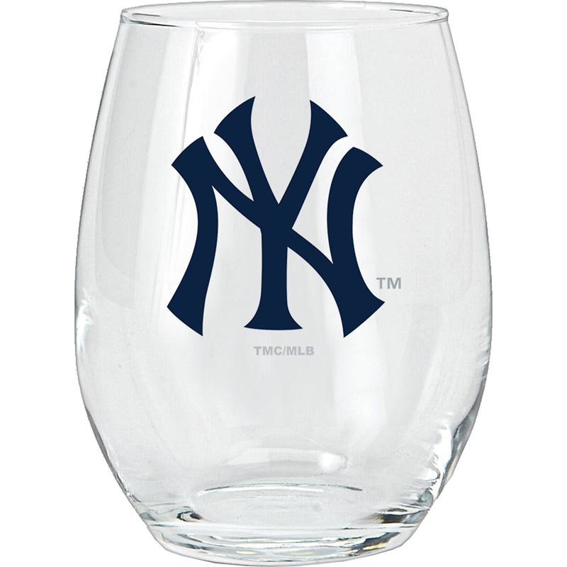 15oz Stemless Glass Tumbler | New York Yankees